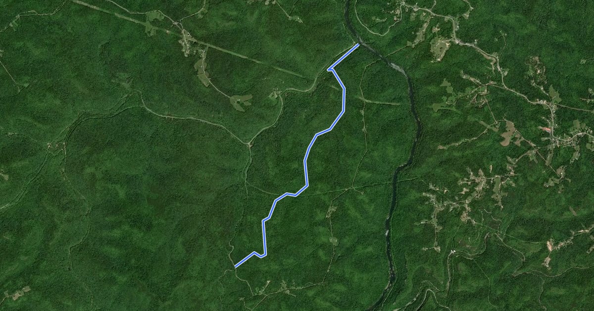 Маршрут Sheltowee Trace NRT Section 35 на спутниковом снимке