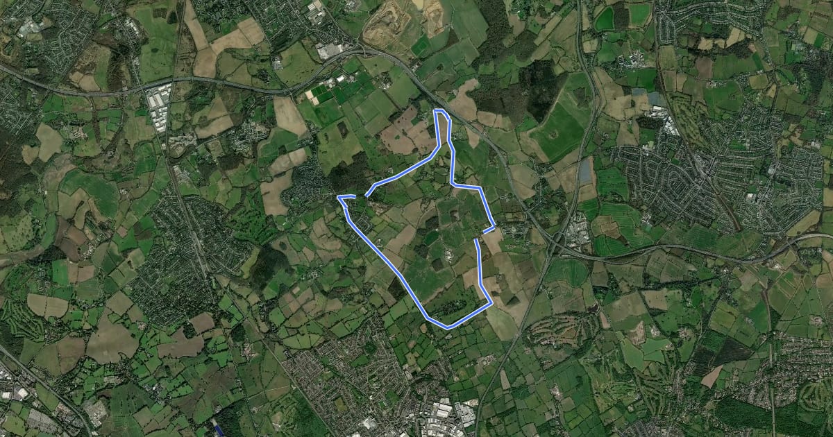 Маршрут Shenley Circuit на спутниковом снимке