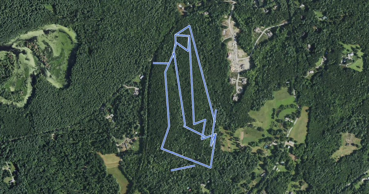 Маршрут Shepley Steeplechase Trail на спутниковом снимке