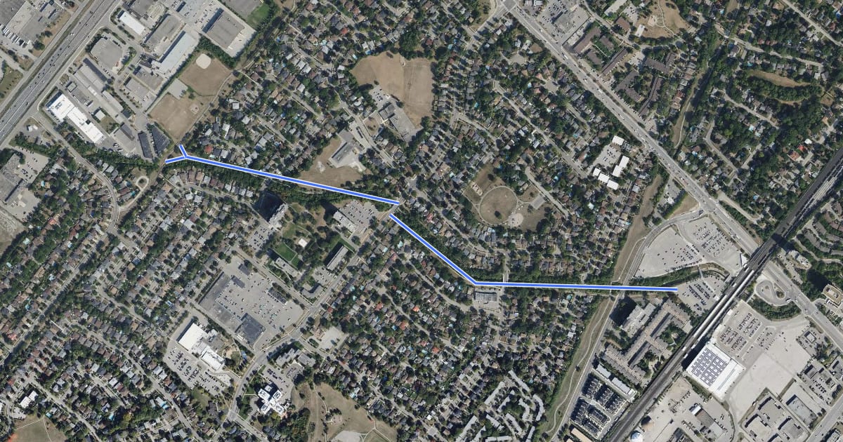 Маршрут Sheridan Creek Trail на спутниковом снимке