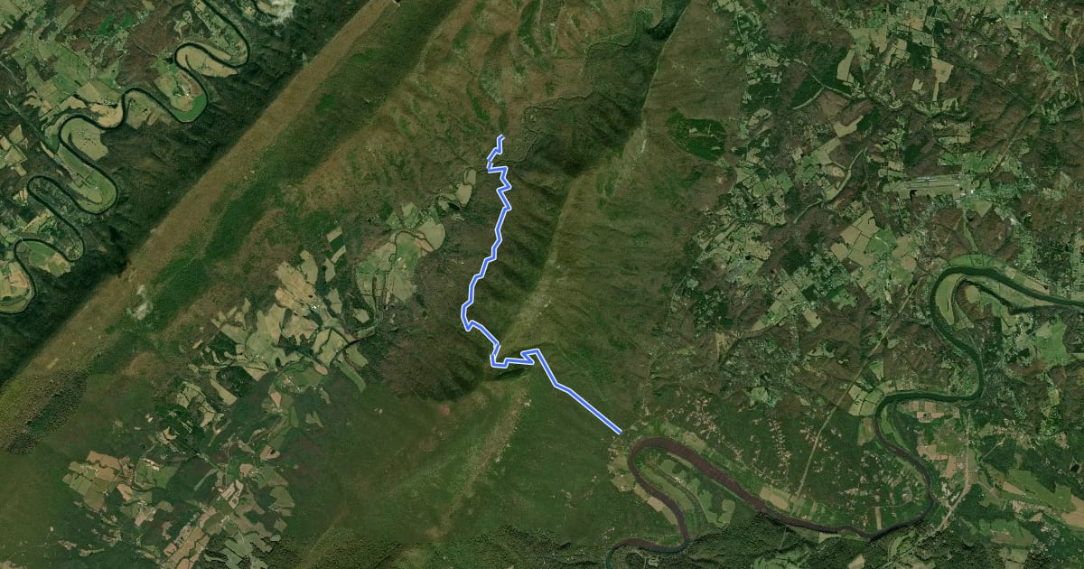 Маршрут Sherman Gap Trail на спутниковом снимке