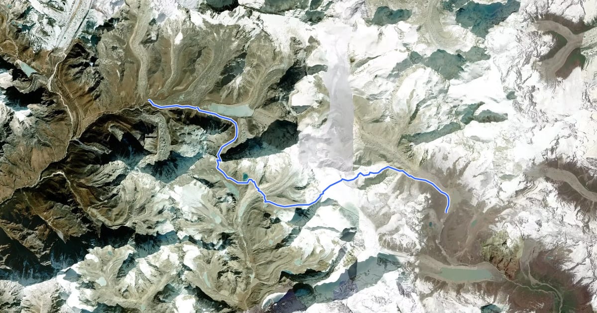 Маршрут Sherpani Amphu Laptsa на спутниковом снимке