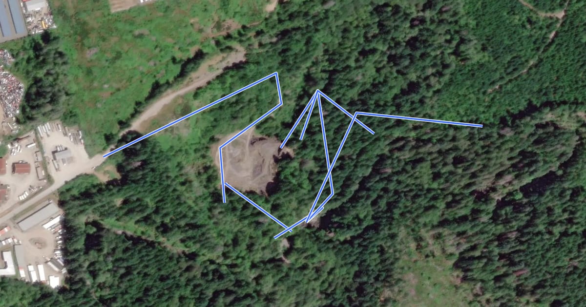 Маршрут Sherwood Pit Trail на спутниковом снимке