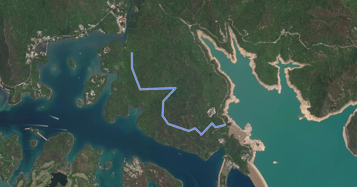 Маршрут 上窰郊遊徑 Sheung Yiu Country Trail на спутниковом снимке