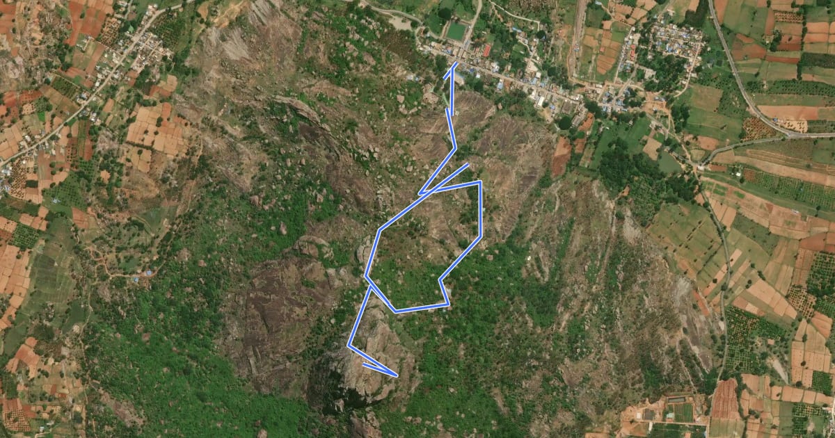 Маршрут Shivagange Hill на спутниковом снимке