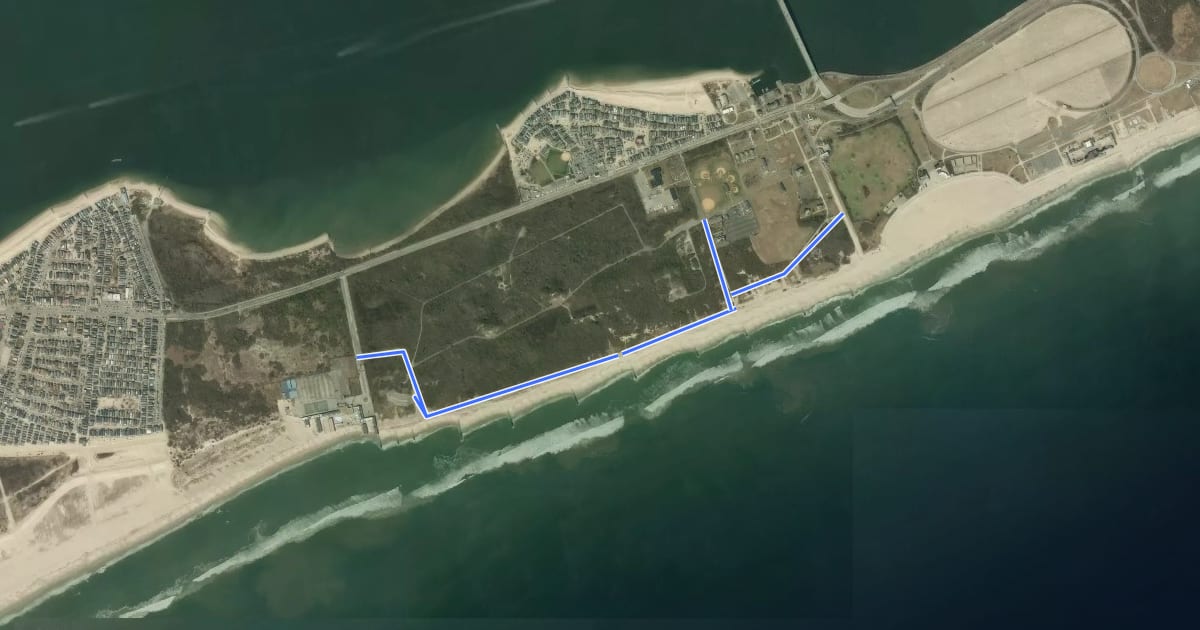 Маршрут Shore Road на спутниковом снимке