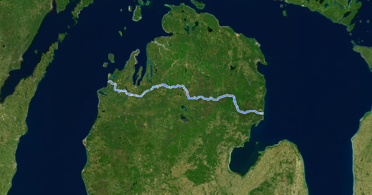 Маршрут Shore to Shore Trail на спутниковом снимке