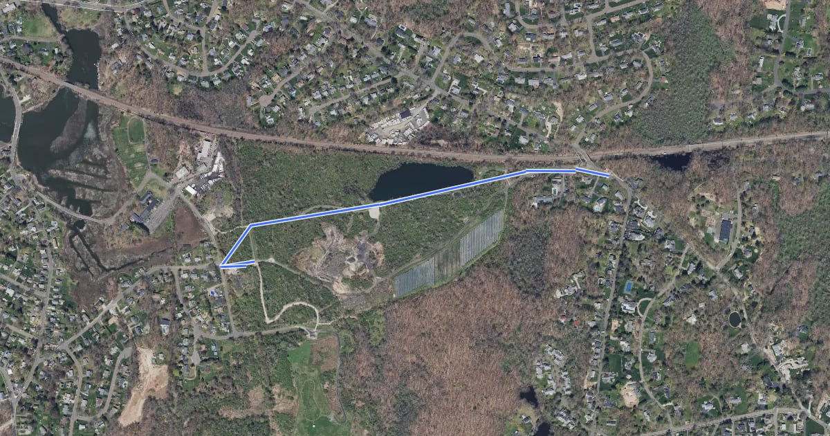Маршрут Shoreline Greenway Trail на спутниковом снимке
