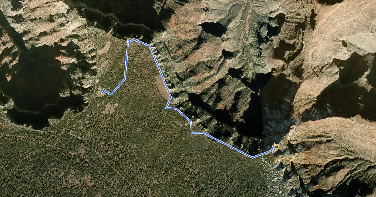 Маршрут Shoshone Point Trail на спутниковом снимке