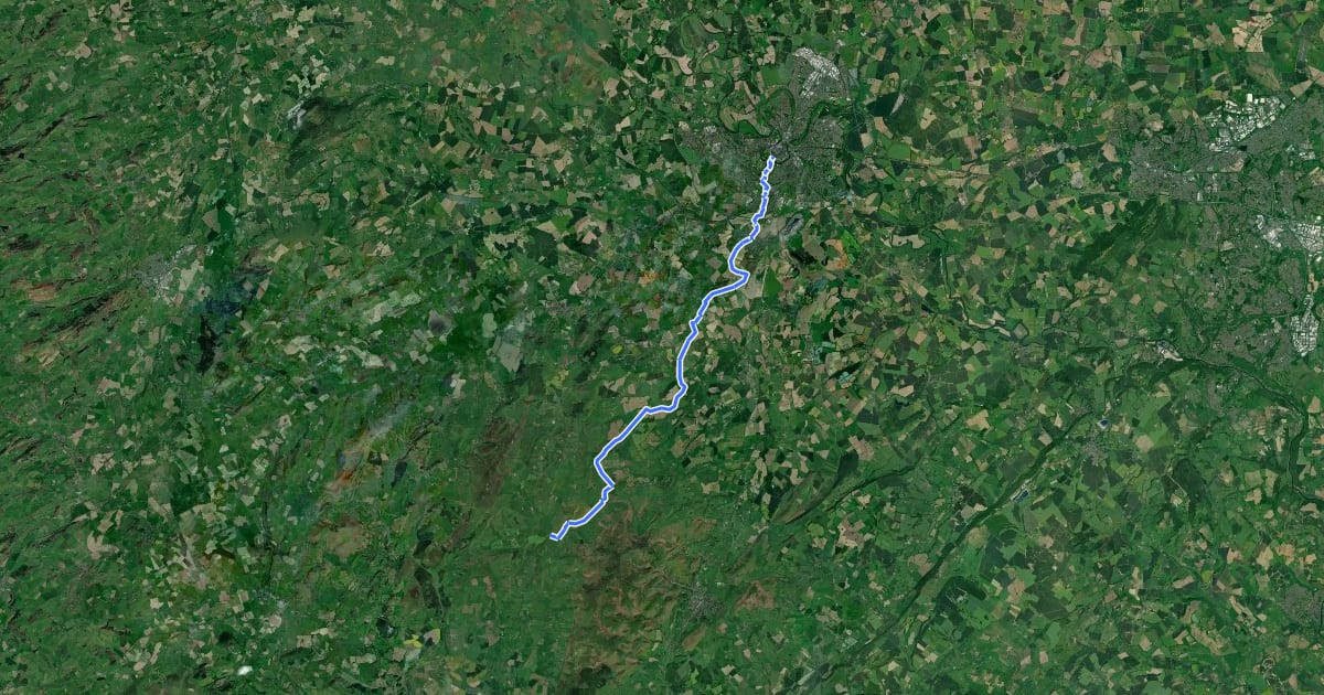 Маршрут Shropshire Way - stage 01 на спутниковом снимке