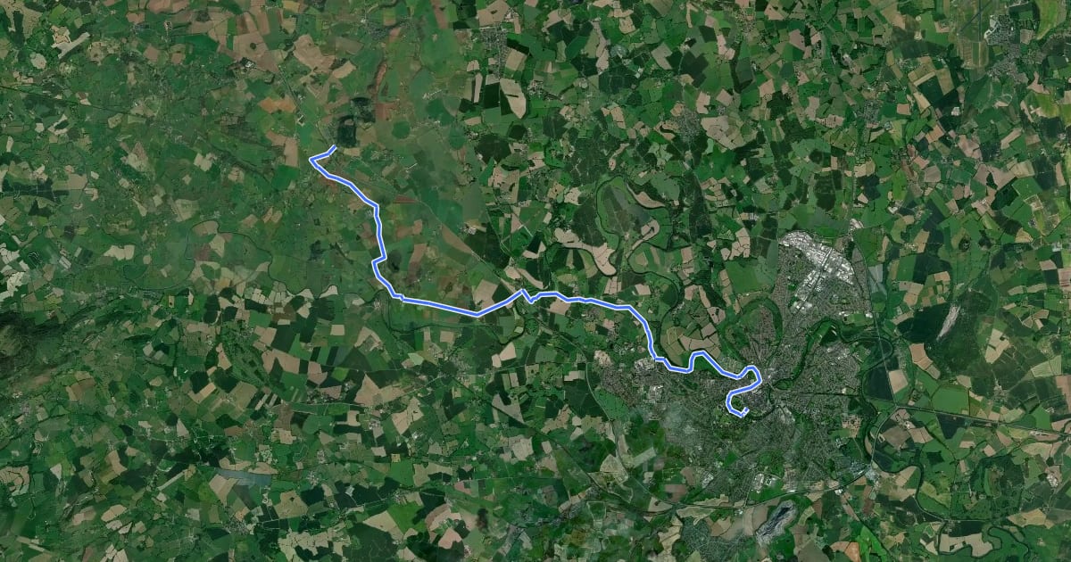 Маршрут Shropshire Way - stage 15 на спутниковом снимке