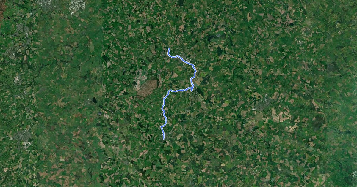 Маршрут Shropshire Way - Wem to Whitchurch на спутниковом снимке