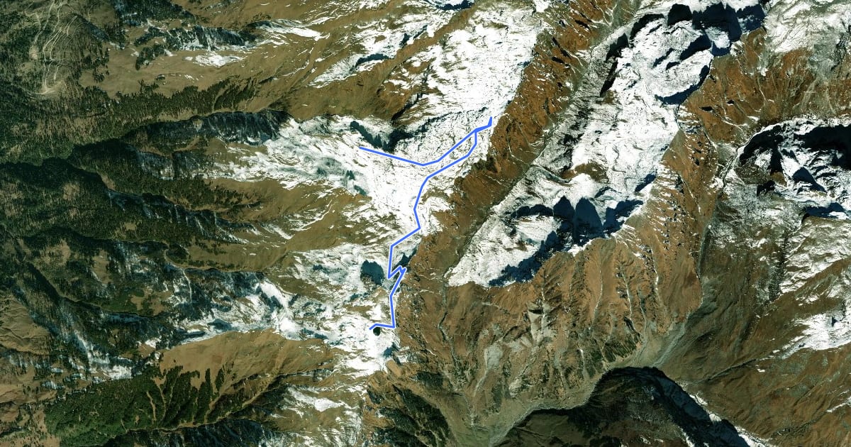 Маршрут Shubh Narayan Lake на спутниковом снимке