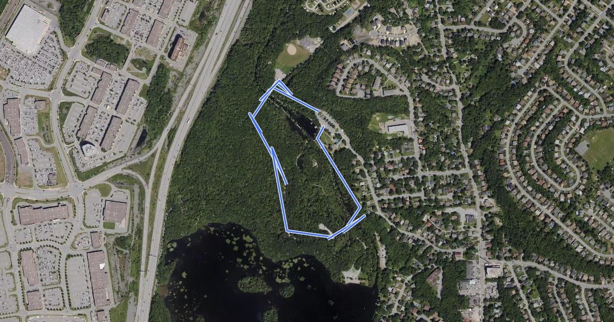 Маршрут Shubie Park на спутниковом снимке