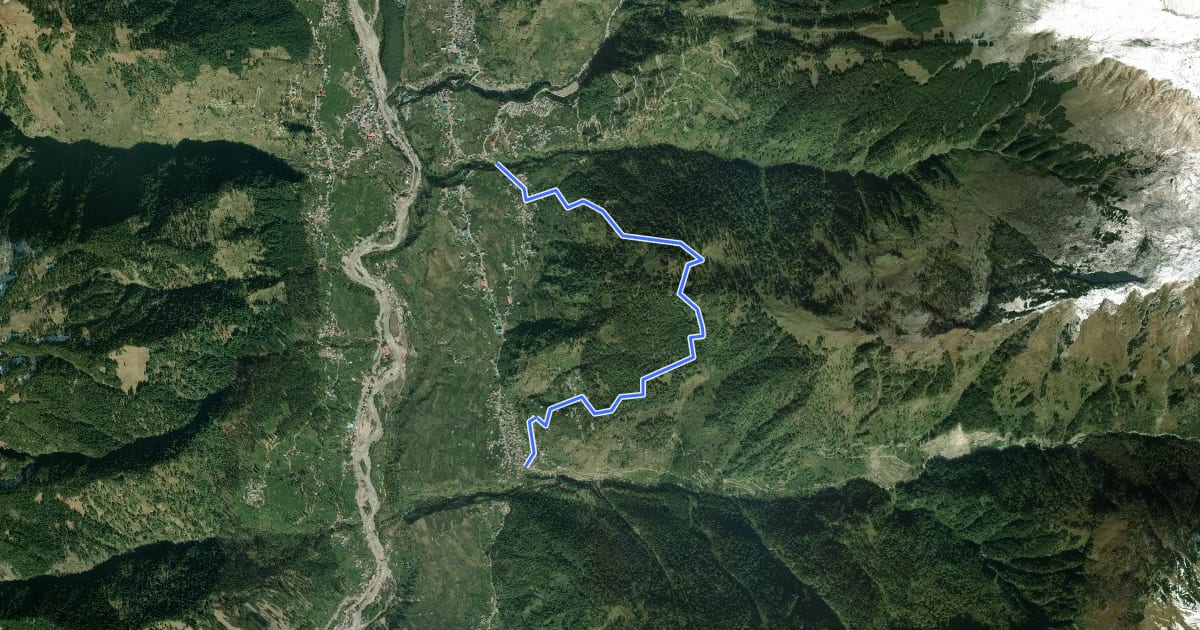 Маршрут Shuru to Jagatsukh Upper на спутниковом снимке