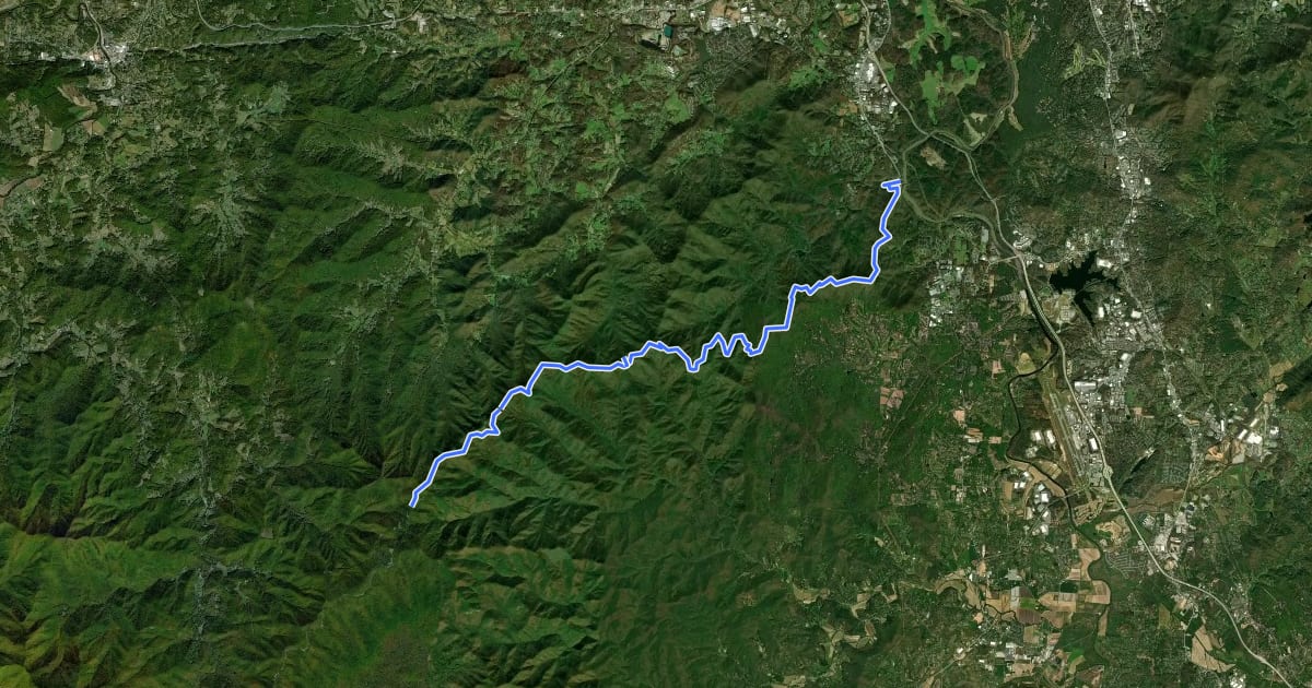 Маршрут Shut-in Trail на спутниковом снимке