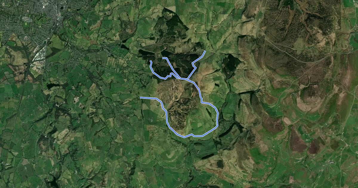 Маршрут Shutlingsloe Walk на спутниковом снимке