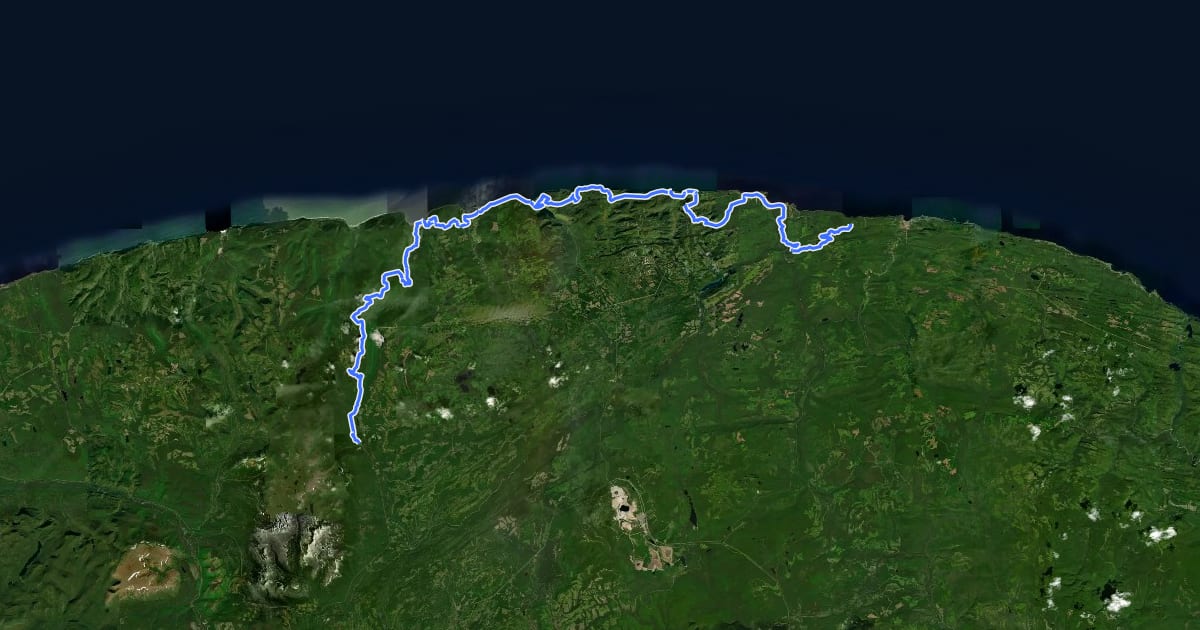 Маршрут SIA, 3-Haute Gaspésie на спутниковом снимке