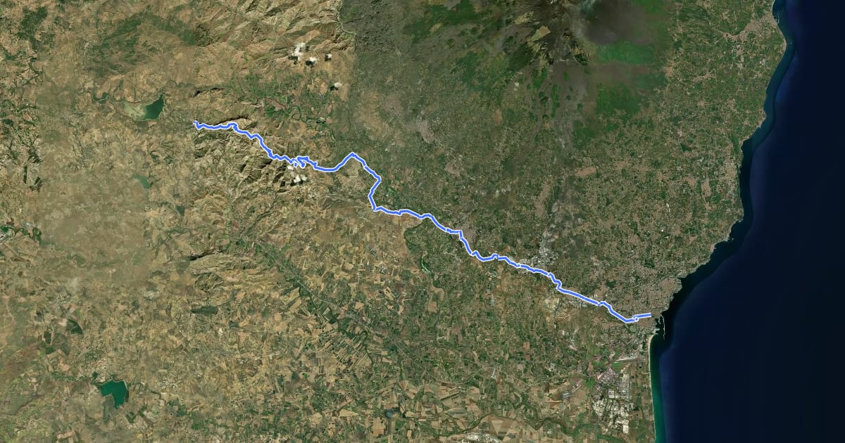 Маршрут Sicily Divide, Tappa 7 на спутниковом снимке