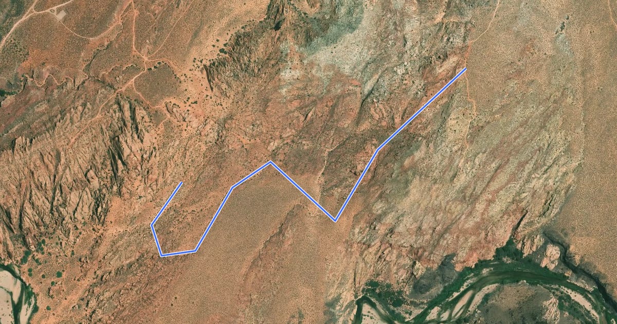 Маршрут Sidewinder Trail на спутниковом снимке