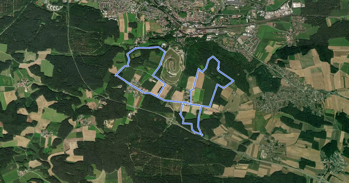 Маршрут Siebeneichener Rundwanderweg на спутниковом снимке