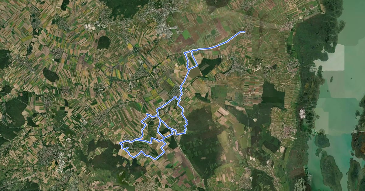 Маршрут Siedlerweg der Poljanci на спутниковом снимке