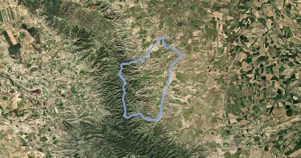 Маршрут Sierra de Alcubierre на спутниковом снимке