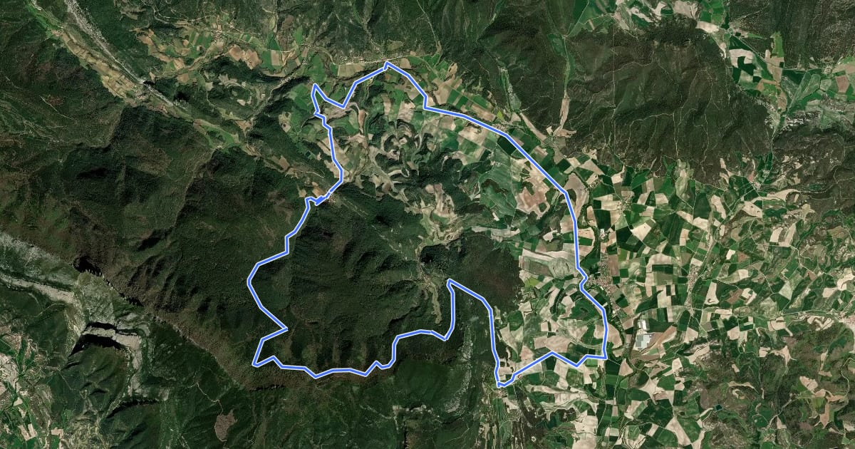 Маршрут Sierra de Arcena (R10) на спутниковом снимке