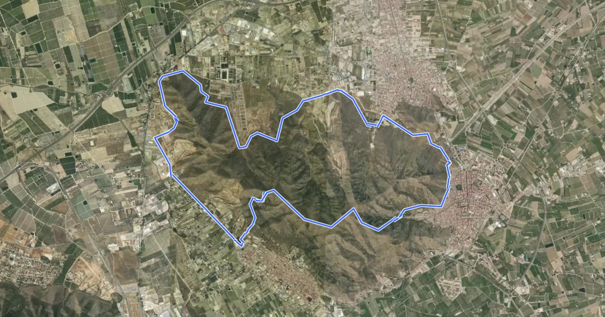 Маршрут Sierra de Callosa de Segura на спутниковом снимке