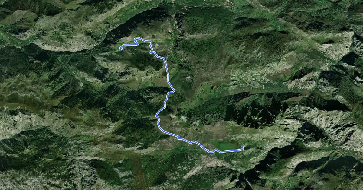 Маршрут Sierra de Cocón (Oceño - Tresviso) на спутниковом снимке