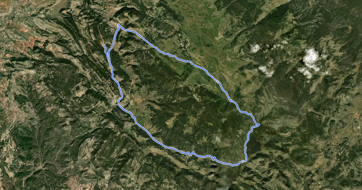 Маршрут Sierra de Gúdar на спутниковом снимке