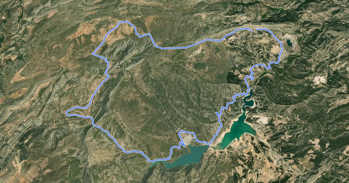 Маршрут Sierra de los Caballos - Santolea на спутниковом снимке
