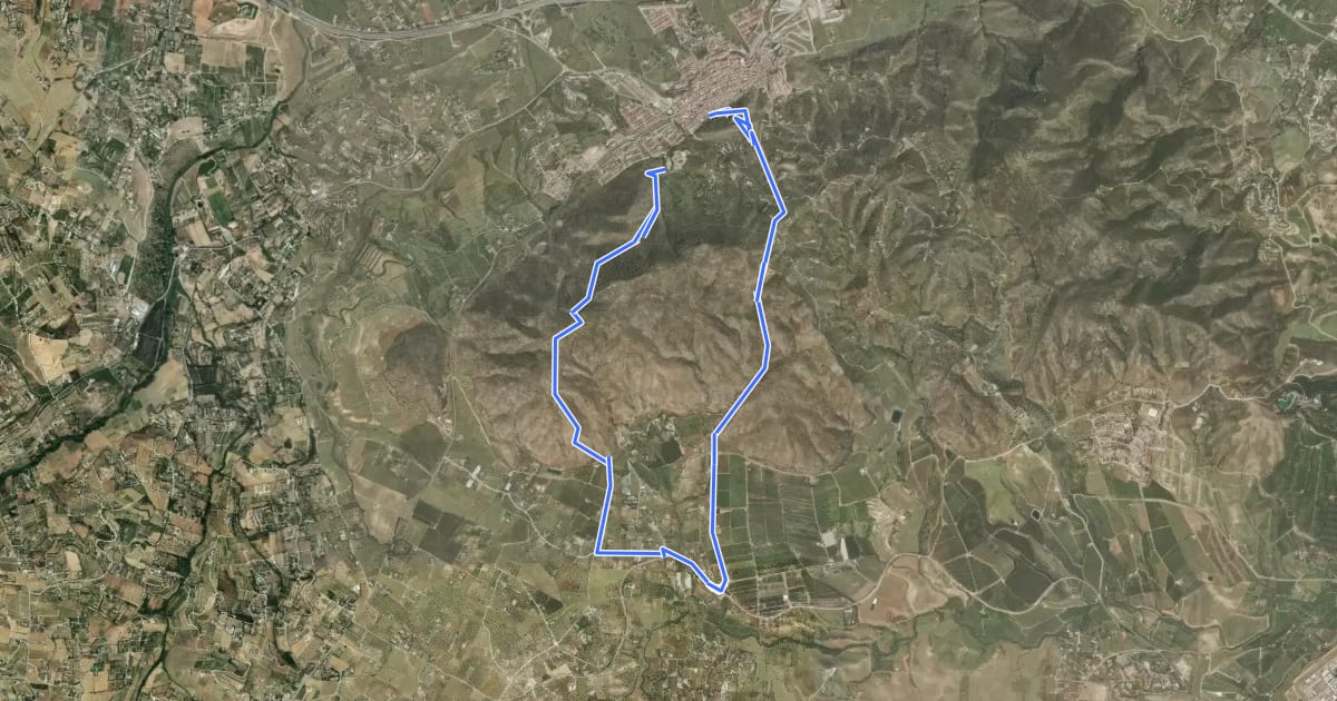 Маршрут Sierra de los Espartales на спутниковом снимке