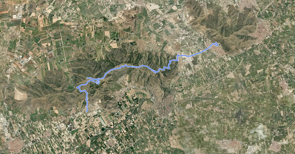 Маршрут Sierra de Orihuela на спутниковом снимке