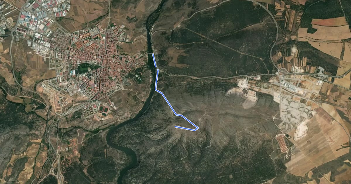 Маршрут Sierra de Santa Ana на спутниковом снимке