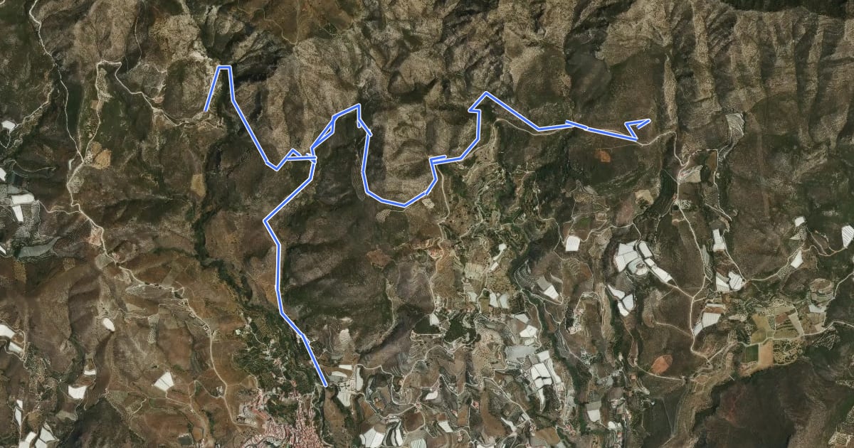 Маршрут Sierra del Chaparral на спутниковом снимке