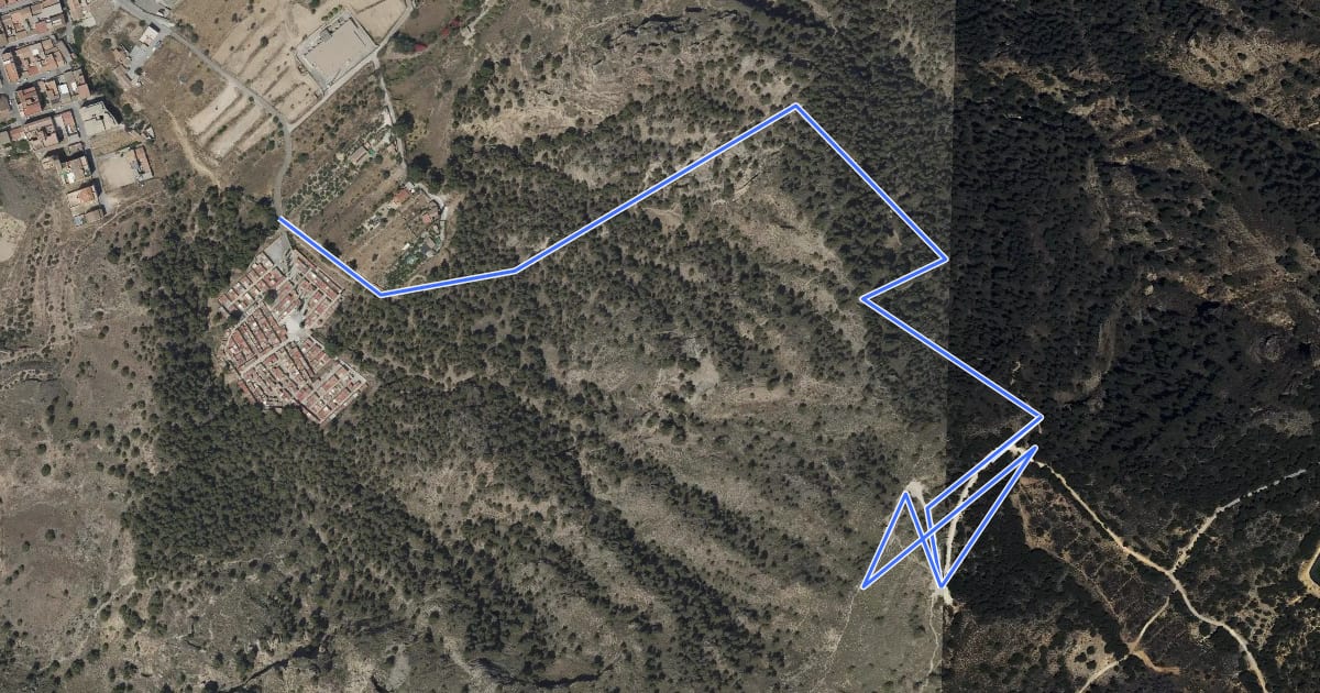 Маршрут Sierra del Miravete на спутниковом снимке