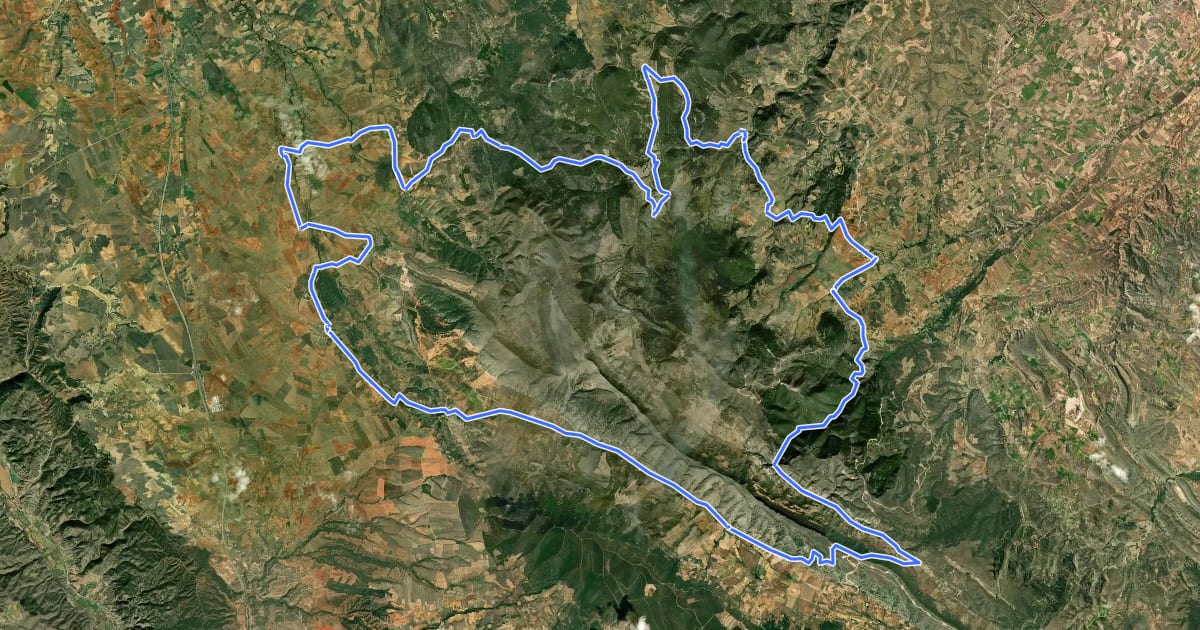 Маршрут Sierras de Cucalón y Oriche на спутниковом снимке