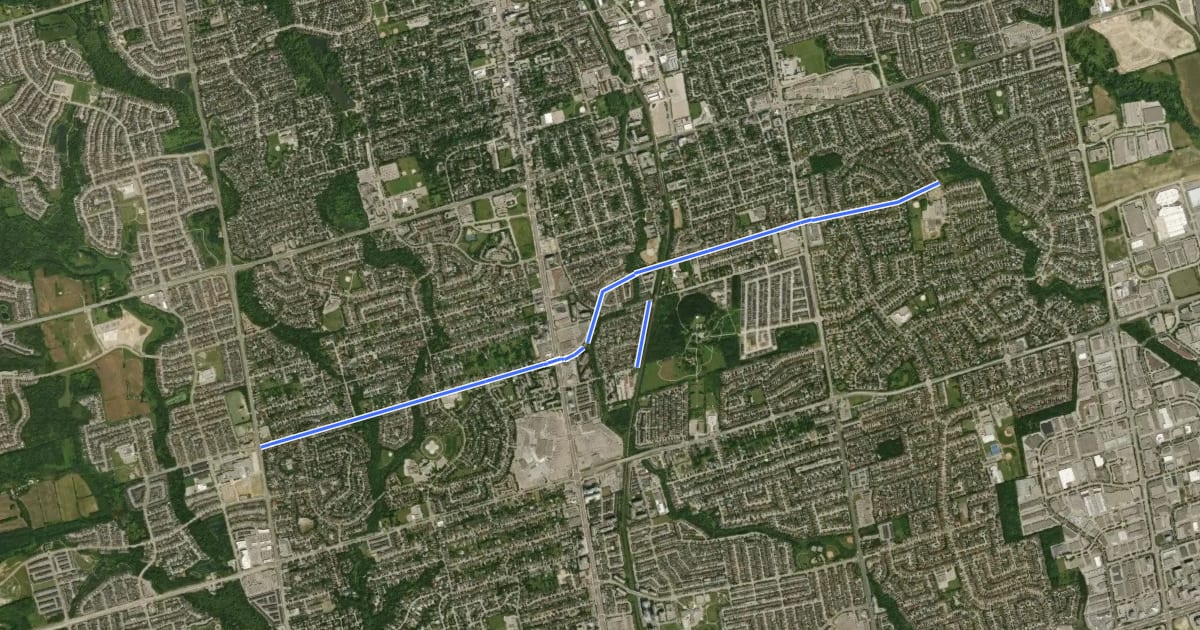 Маршрут Signed Route на спутниковом снимке
