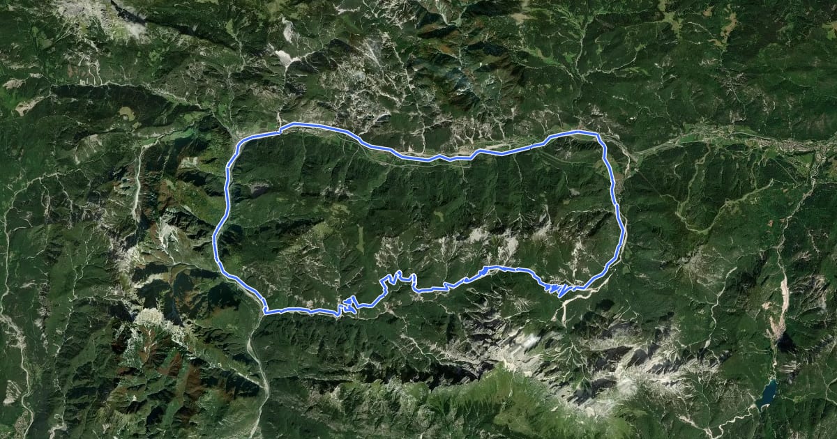 Маршрут Silence Bike Tour на спутниковом снимке