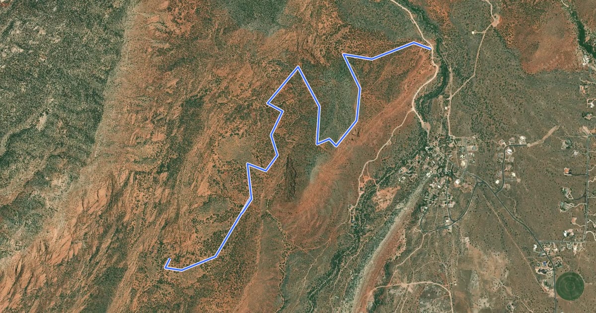 Маршрут Silver Rim Trail на спутниковом снимке