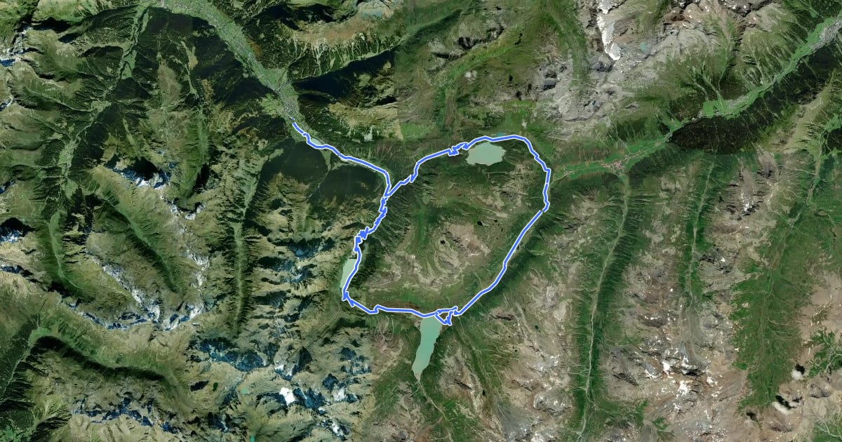 Маршрут Silvretta Rund Tour на спутниковом снимке
