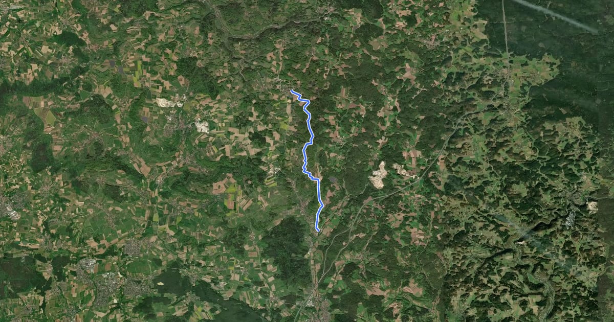 Маршрут Simmelsdorf – Hiltpoltstein на спутниковом снимке