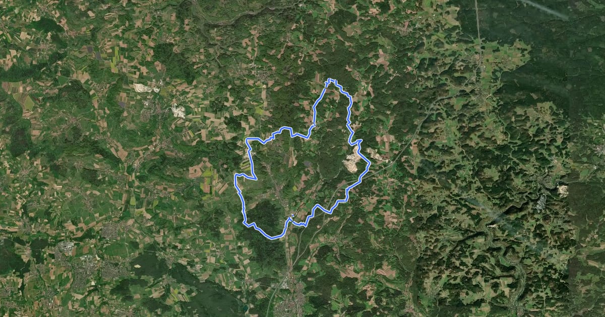 Маршрут Simmelsdorfer Rundwanderweg Gelb 1 на спутниковом снимке