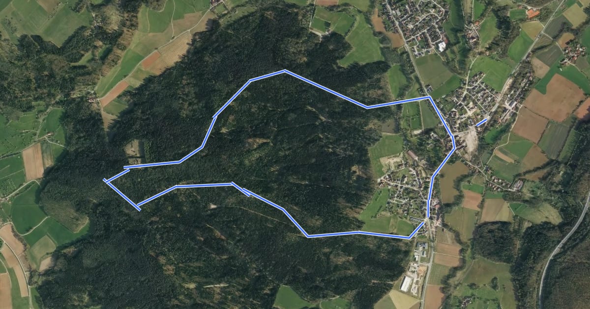 Маршрут Simmelsdorfer Rundwanderweg Gelb 9 на спутниковом снимке
