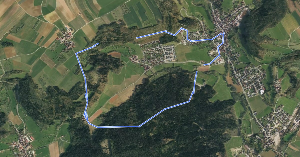 Маршрут Simmelsdorfer Rundwanderweg Grün 1 на спутниковом снимке