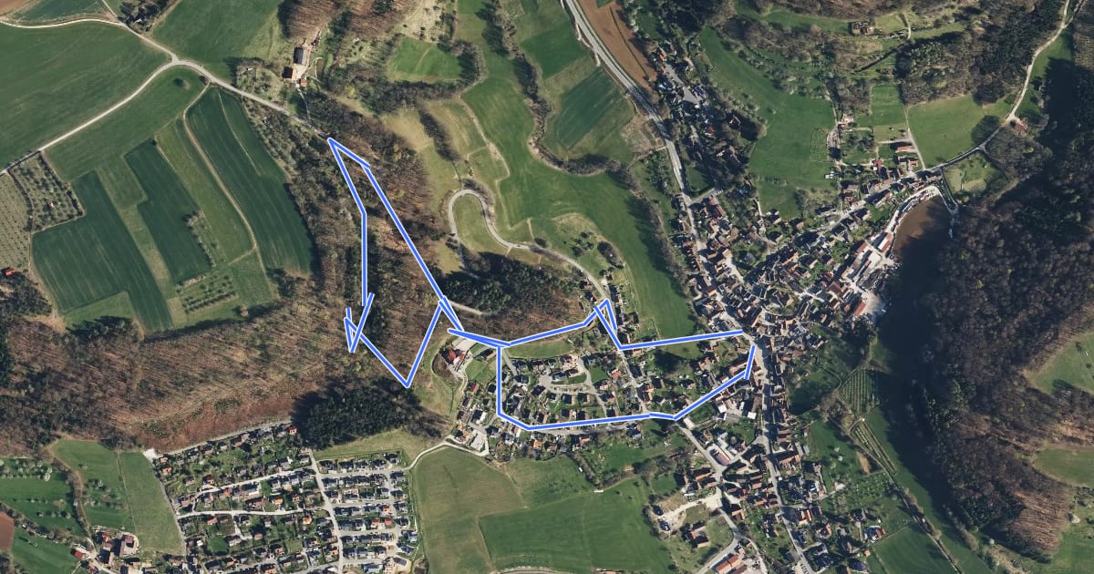 Маршрут Simmelsdorfer Rundwanderweg Grün 2 на спутниковом снимке