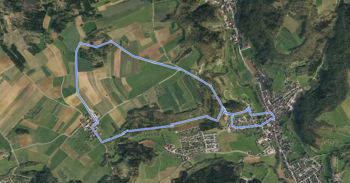 Маршрут Simmelsdorfer Rundwanderweg Grün 4 на спутниковом снимке