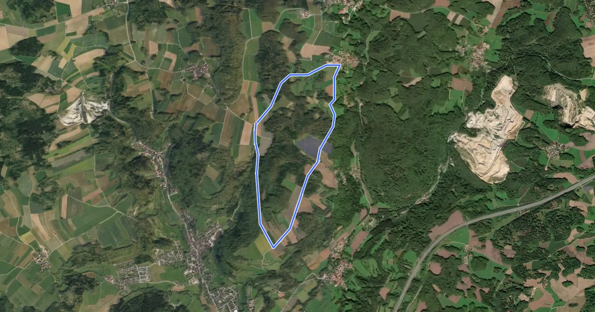 Маршрут Simmelsdorfer Rundwanderweg Rot 10 на спутниковом снимке