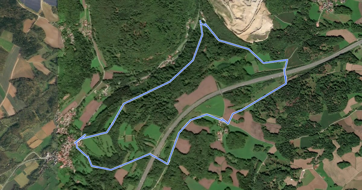 Маршрут Simmelsdorfer Rundwanderweg Rot 2 на спутниковом снимке